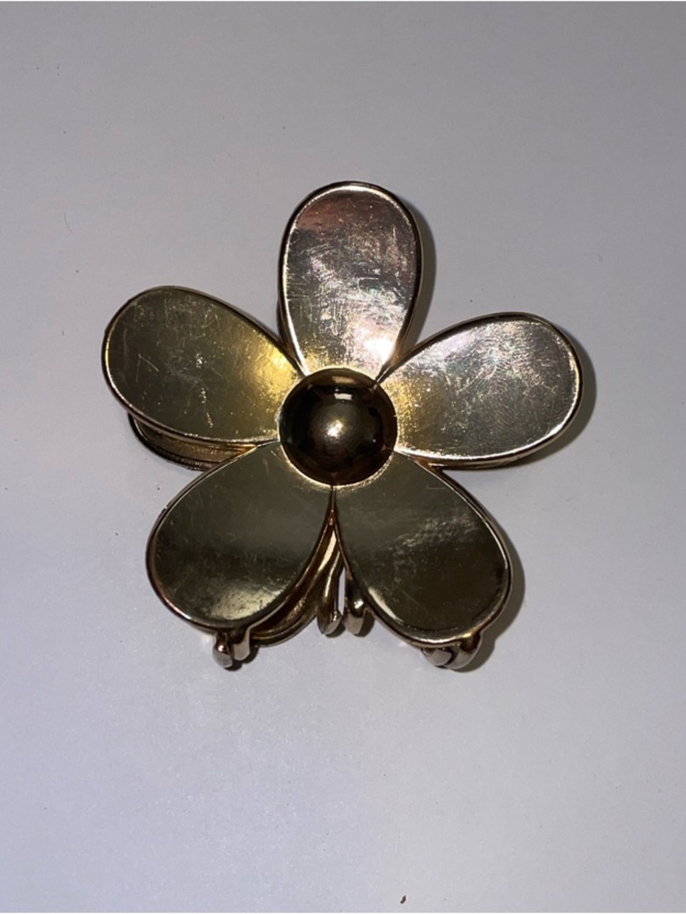 Gold flower metal hair clip